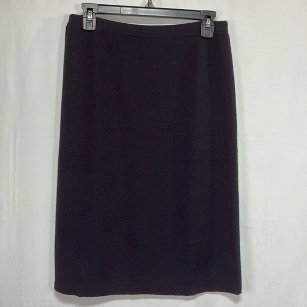 🌎 Linea knit black wool blend knit straight  skirt